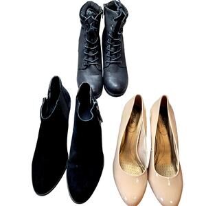 Life Stride + More Size 10 Women's Ankle Boots Dress Heel Shoes 3 Piece Lot